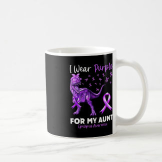 I Wear Purple For My Aunt Epilepsy Awareness Dinos Coffee Mug