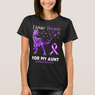 I Wear Purple For My Aunt Epilepsy Awareness Dinos T-Shirt