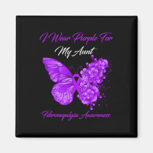 I Wear Purple For My Aunt Fibromyalgia Awareness 1 Magnet