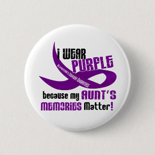 I Wear Purple For My Aunt's Memories 33 2 Inch Round Button