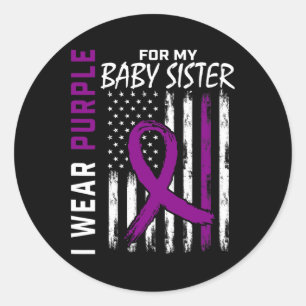 I Wear Purple For My Baby Epilepsy Awareness Classic Round Sticker