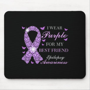 I Wear Purple For My Best Friend Epilepsy Awarenes Mouse Pad
