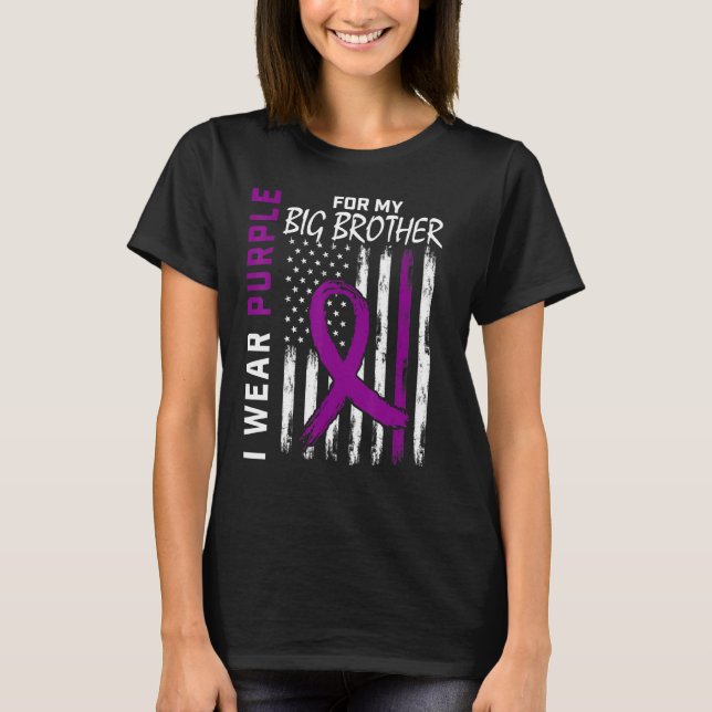 I Wear Purple For My Big Brother Epilepsy Awarenes T-Shirt (Front)