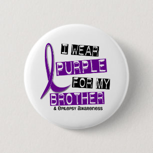 I Wear Purple For My Brother 37 Epilepsy 2 Inch Round Button