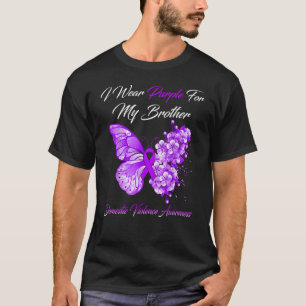 I Wear Purple For My Brother Domestic Violence Awa T-Shirt