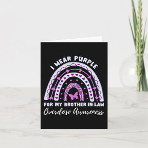 I Wear Purple For My Brother In Law Overdose Aware Card