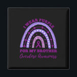 I Wear Purple For My Brother Overdose Awareness Ra Magnet<br><div class="desc">I Wear Purple For My Brother Overdose Awareness Rainbow</div>