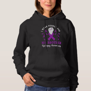 I Wear Purple For My Brother Ribbon Epilepsy Aware Hoodie