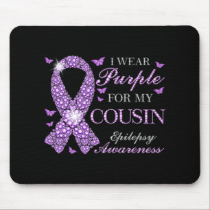 I Wear Purple For My Cousin Epilepsy Awareness Pur Mouse Pad