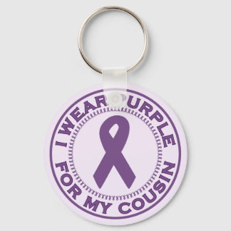 I Wear Purple For My Cousin Keychain