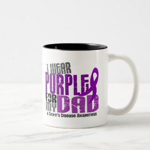 I Wear Purple For My Dad 6 Crohn’s Disease Two-Tone Coffee Mug