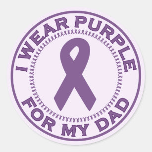I Wear Purple For My Dad Classic Round Sticker