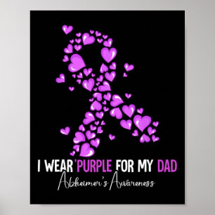 I Wear Purple For My Dad Heimerheimer's Awareness Poster