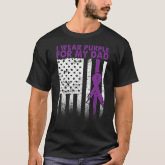 I Wear Purple For My Dad Pancreatic Cancer Awarene T-Shirt