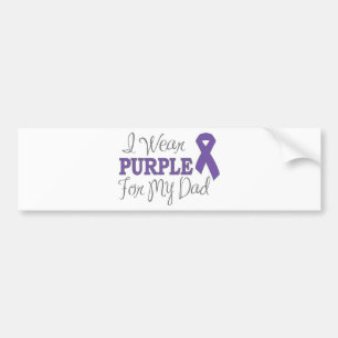 I Wear Purple For My Dad (Purple Ribbon) Bumper Sticker