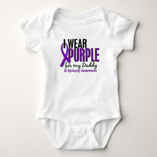 I Wear Purple For My Daddy 10 Epilepsy Baby Bodysuit