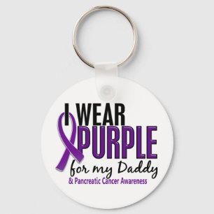 I Wear Purple For My Daddy 10 Pancreatic Cancer Keychain