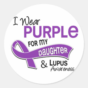 I Wear Purple For My Daughter 42 Lupus Classic Round Sticker
