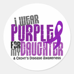 I Wear Purple For My Daughter 6 Crohn’s Disease Classic Round Sticker