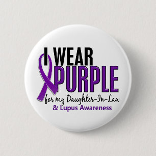 I Wear Purple For My Daughter-In-Law 10 Lupus 2 Inch Round Button