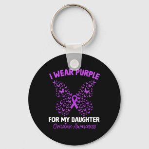 I Wear Purple For My Daughter Overdose Awareness B Keychain