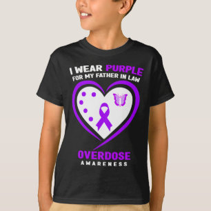 I Wear Purple For My Father In Law Overdose Awaren T-Shirt
