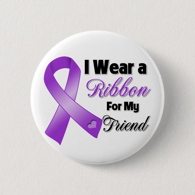 I Wear Purple For My Friend 2 Inch Round Button (Front)
