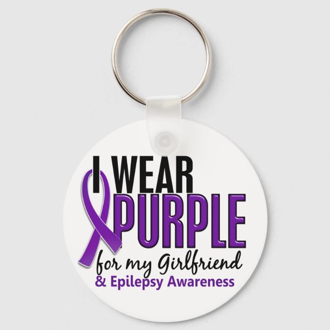 I Wear Purple For My Girlfriend 10 Epilepsy Keychain (Front)