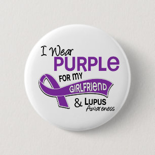 I Wear Purple For My Girlfriend 42 Lupus 2 Inch Round Button
