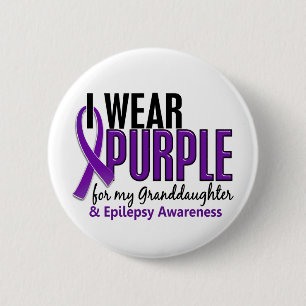 I Wear Purple For My Granddaughter 10 Epilepsy 2 Inch Round Button