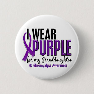 I Wear Purple For My Granddaughter 10 Fibromyalgia 2 Inch Round Button