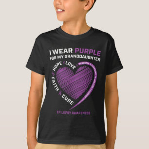 I Wear Purple For My Granddaughter Epilepsy Awaren T-Shirt