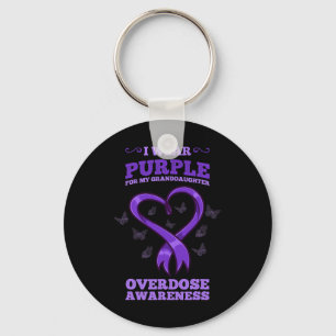 I Wear Purple For My Granddaughter Overdose Awaren Keychain