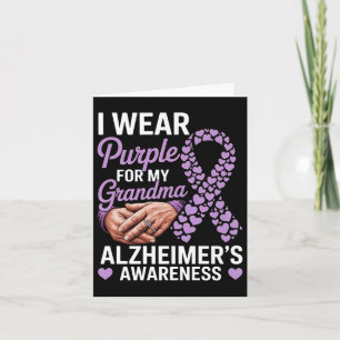 I Wear Purple For My Grandma Dementia Heimers Awar Card