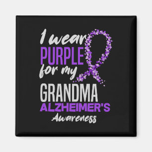 I Wear Purple For My Grandma Dementia Heimers Awar Magnet