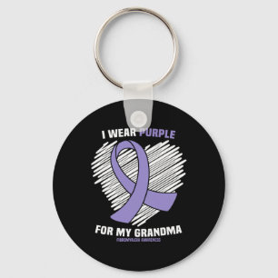 I Wear Purple For My Grandma Fibromyalgia Awarenes Keychain