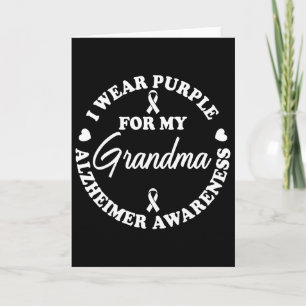 I Wear Purple For My Grandma Heimerheimer Awarenes Card
