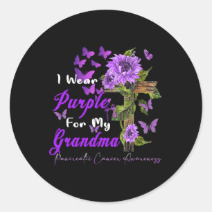 I wear Purple for my Grandma Pancreatic Cancer Awa Classic Round Sticker