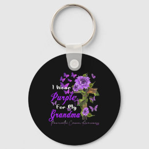 I wear Purple for my Grandma Pancreatic Cancer Awa Keychain
