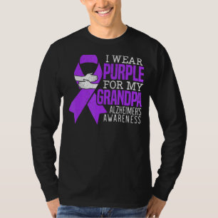 I Wear Purple For My Grandpa Alzheimer's Awareness T-Shirt