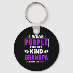 I Wear Purple For My Grandpa Heimerheimer's Awaren Keychain