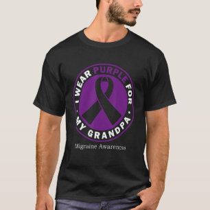 I Wear Purple For My Grandpa Migrane Awareness T-Shirt