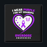 I Wear Purple For My Grandpa Overdose Awareness  Magnet<br><div class="desc">I Wear Purple For My Grandpa Overdose Awareness</div>