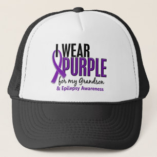 I Wear Purple For My Grandson 10 Epilepsy Trucker Hat