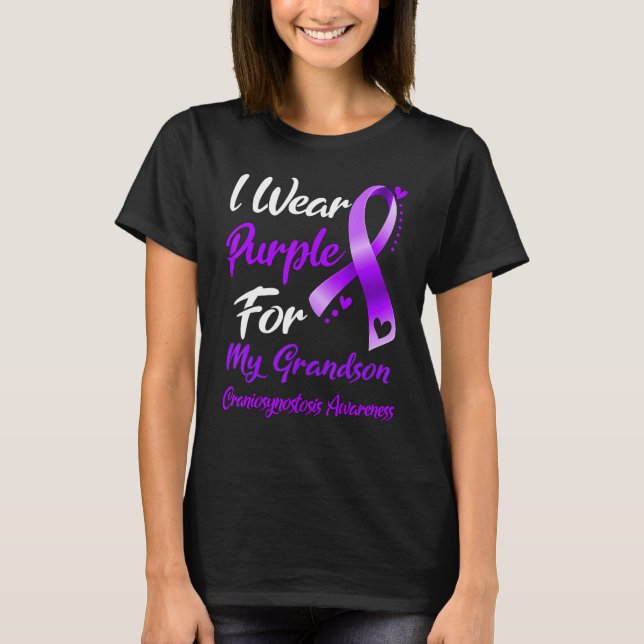 I Wear Purple For MY GRANDSON Craniosynostosis Awa T-Shirt (Front)