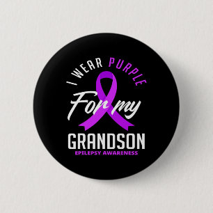 I Wear Purple For My Grandson Epilepsy Awareness 1 2 Inch Round Button