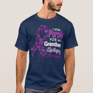I Wear Purple For My Grandson Epilepsy Awareness  T-Shirt