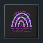 I Wear Purple For My Grandson Overdose Awareness R Magnet<br><div class="desc">I Wear Purple For My Grandson Overdose Awareness Rainbow</div>