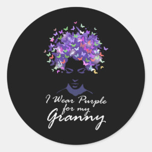 I Wear Purple For My Granny Support Heimerheimer A Classic Round Sticker