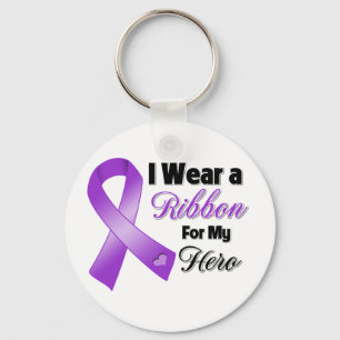 I Wear Purple For My Hero Keychain